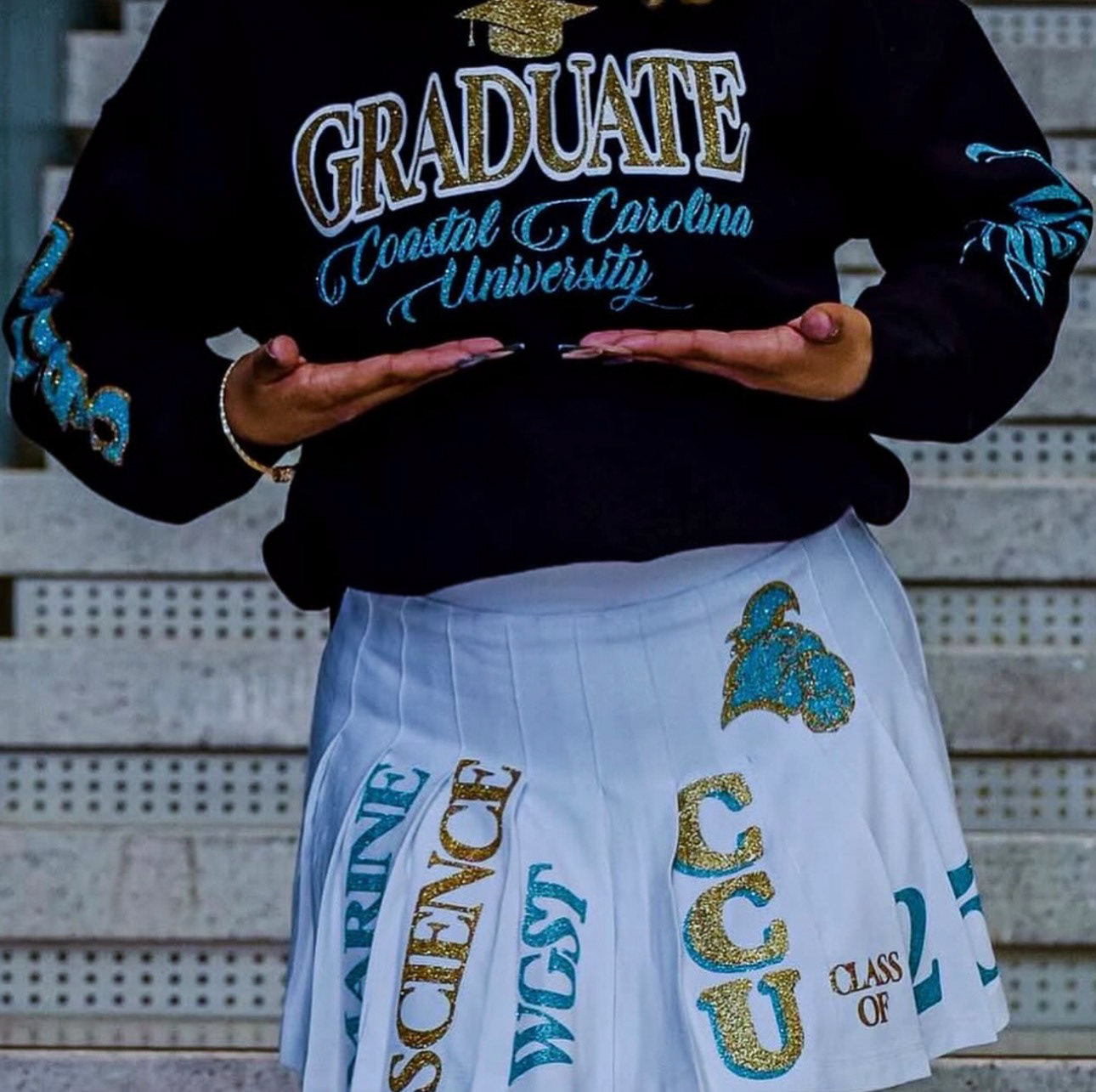 CCU Grad Custom Skirt & Shirt Set, Vinyl on Cotton, 2025