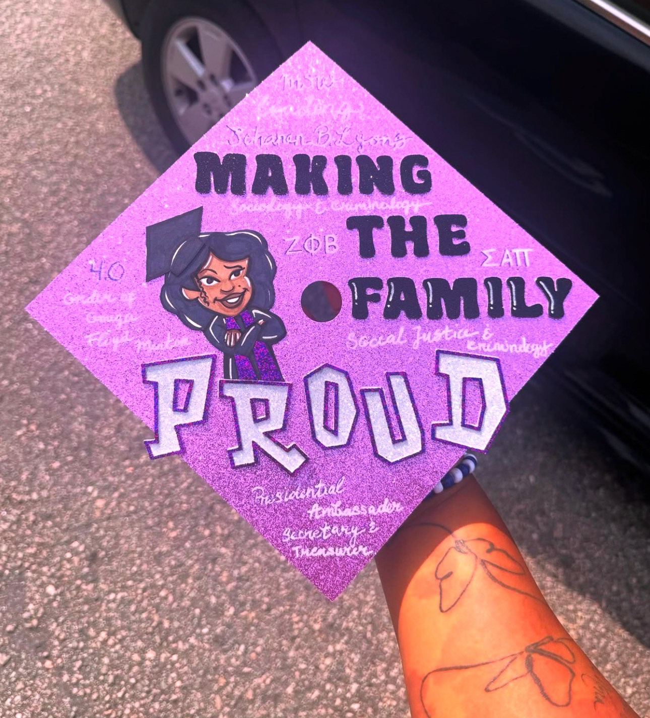 Proud Family Original Custom Grad Cap Topper, 2025