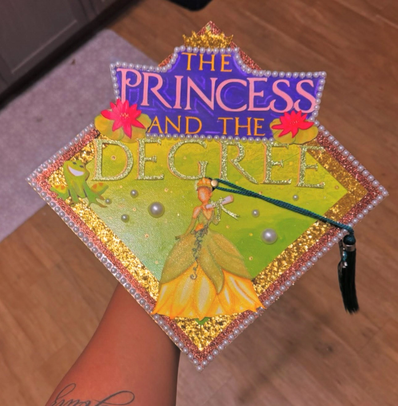 Princess & the Degree Original Custom Grad Cap Topper, 2024