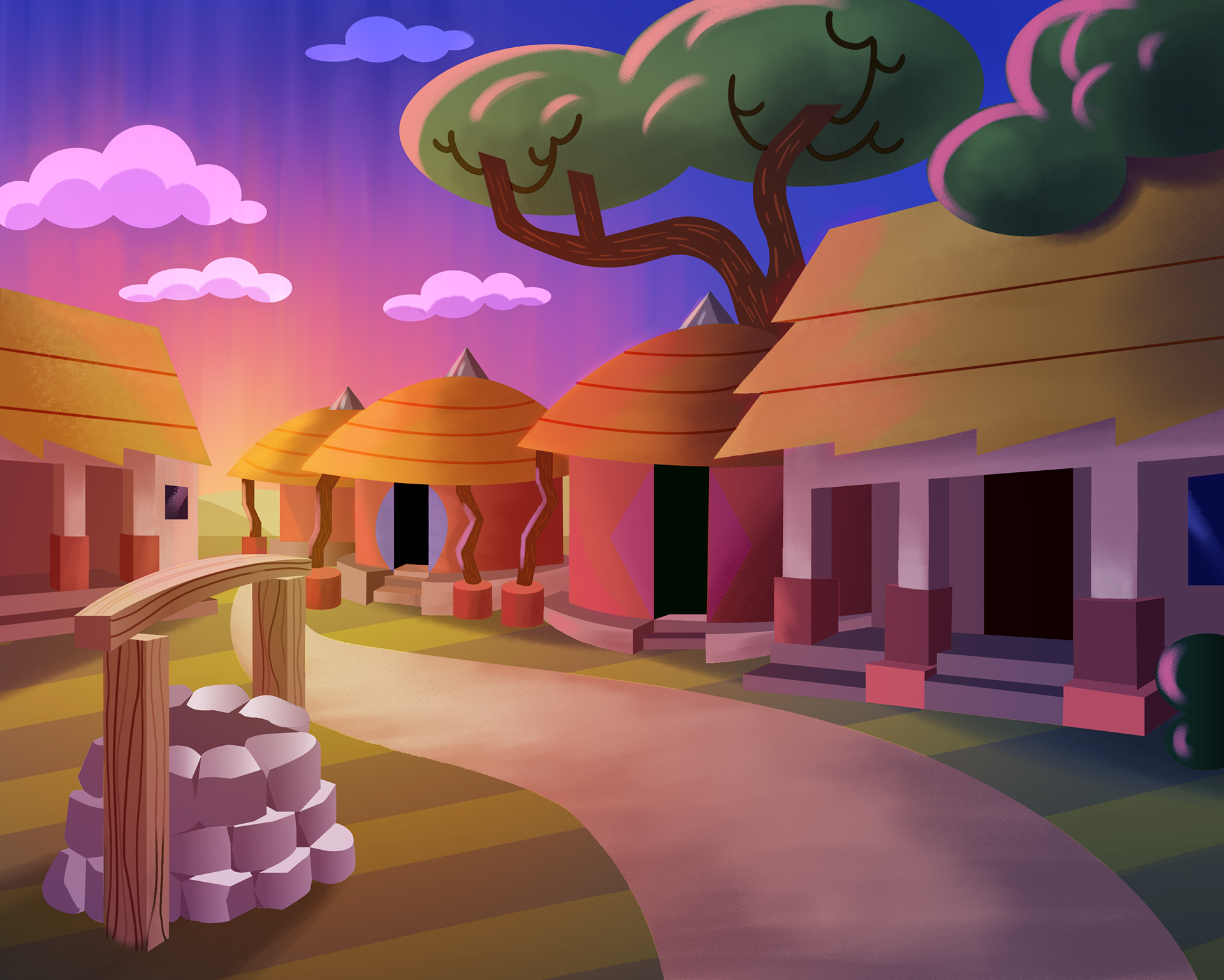 Background Style Practice - 2D Vector Cartoon Style