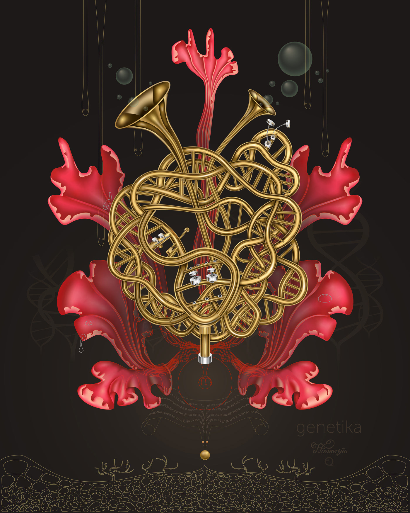 Descubriendo el código genético de una forma de vida bioartificial expresada a través del estilo Zen.