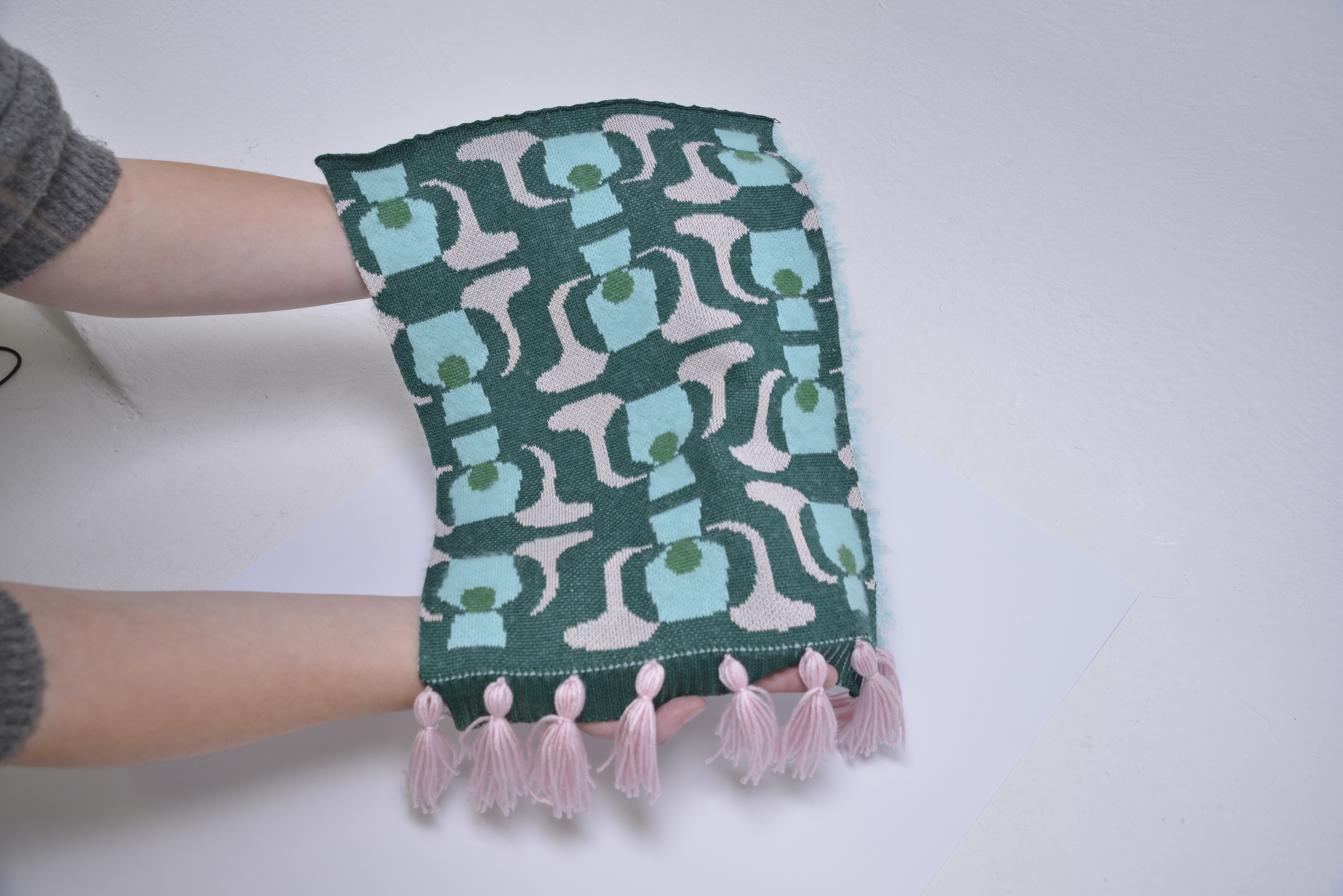 Shima Seiki jaquard sample using cotton and mohair