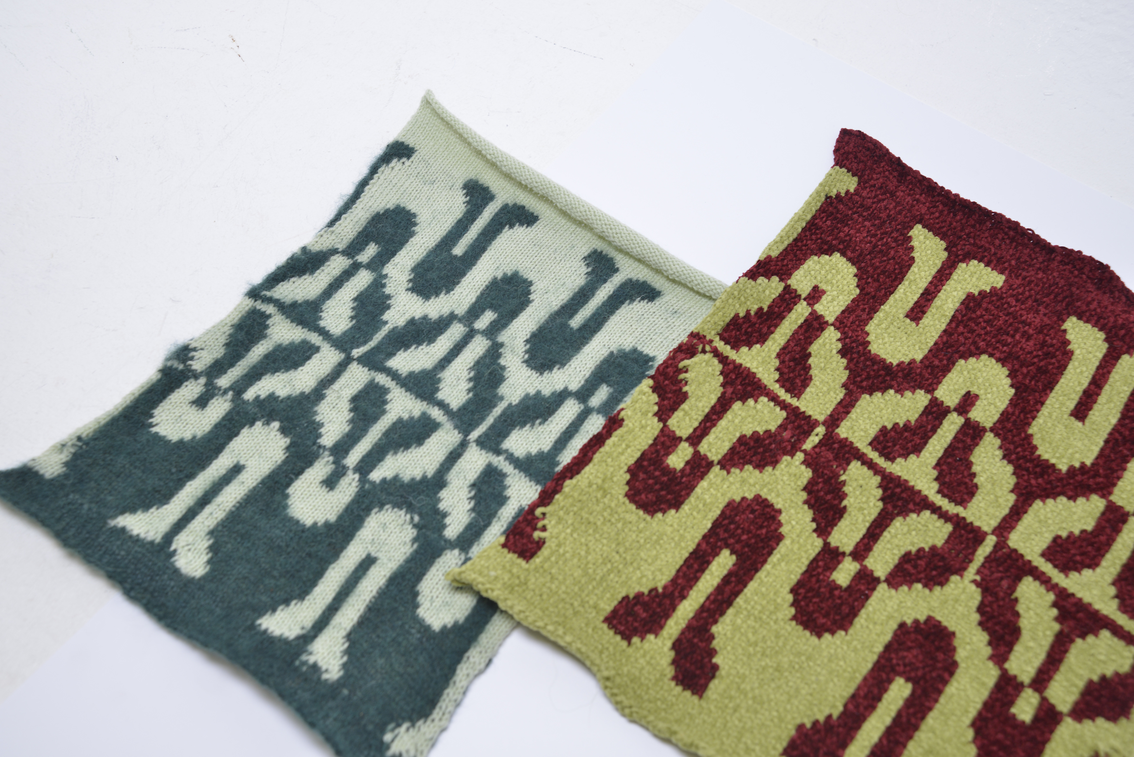 Punch card samples - Left alpaca and wool