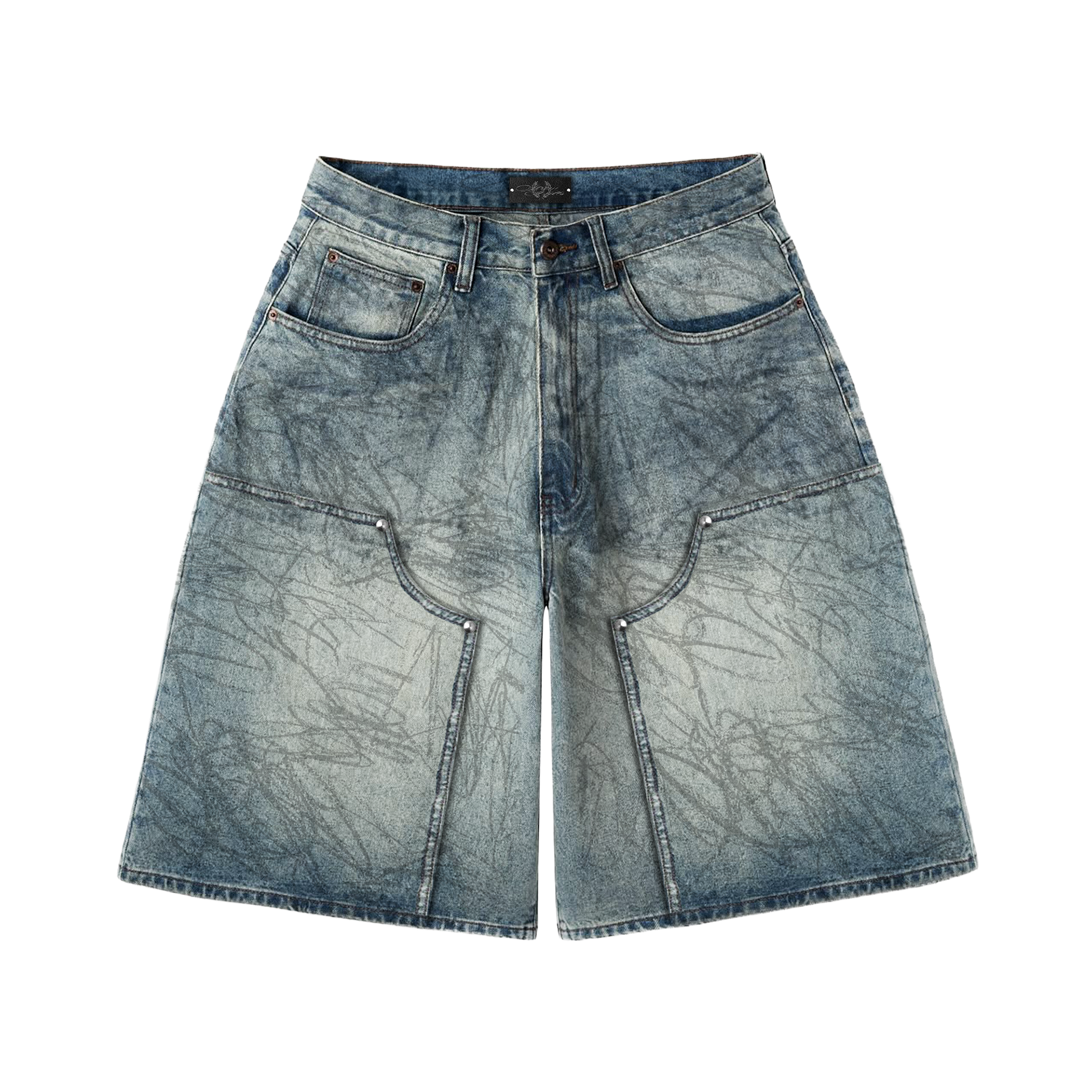 Serene Hills "Scribble" Denim Shorts