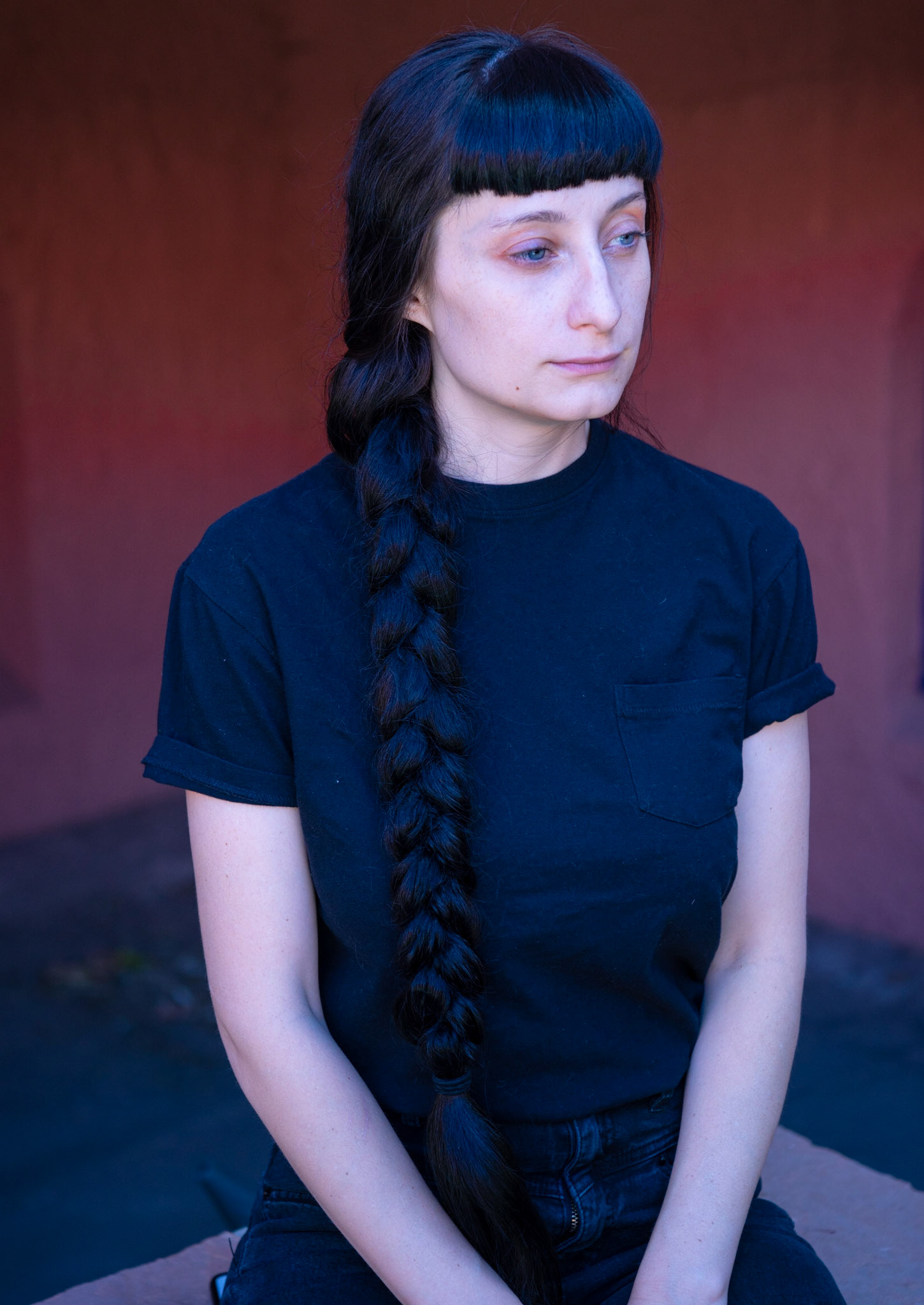 Lindsay With Red Wall
