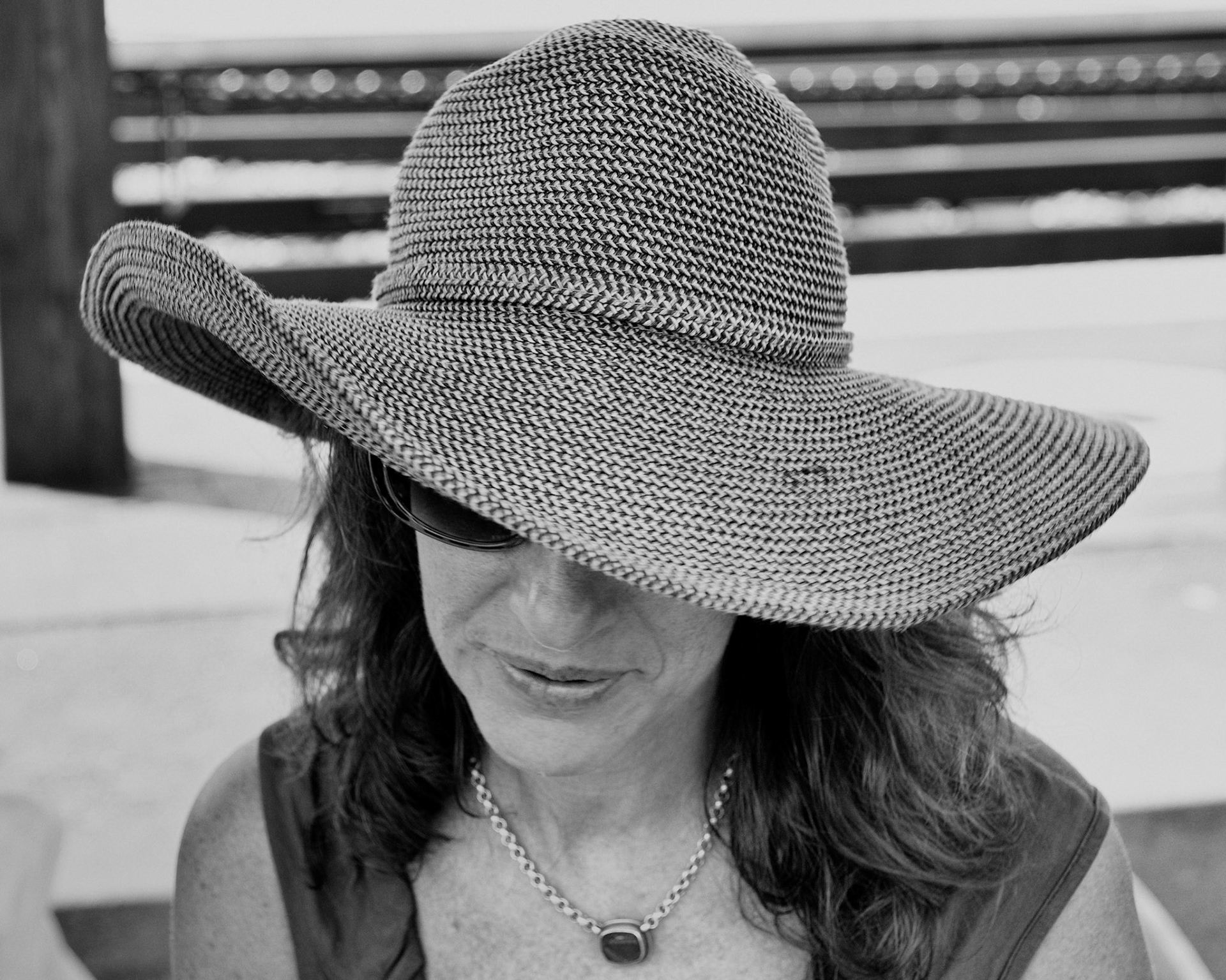 Women With Hat at Railroad Station, Santa Fe, NM