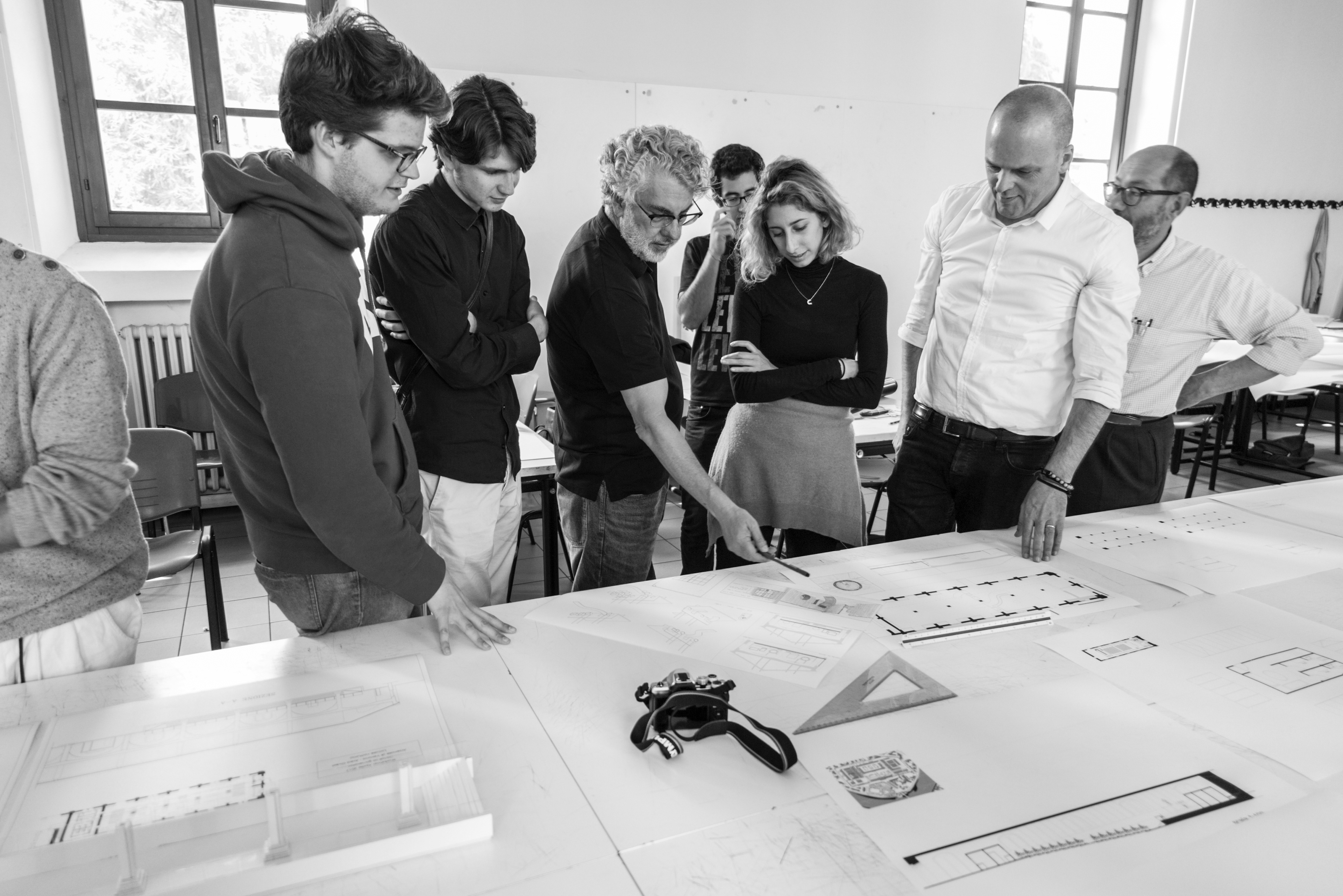 mentors during a project review 2
