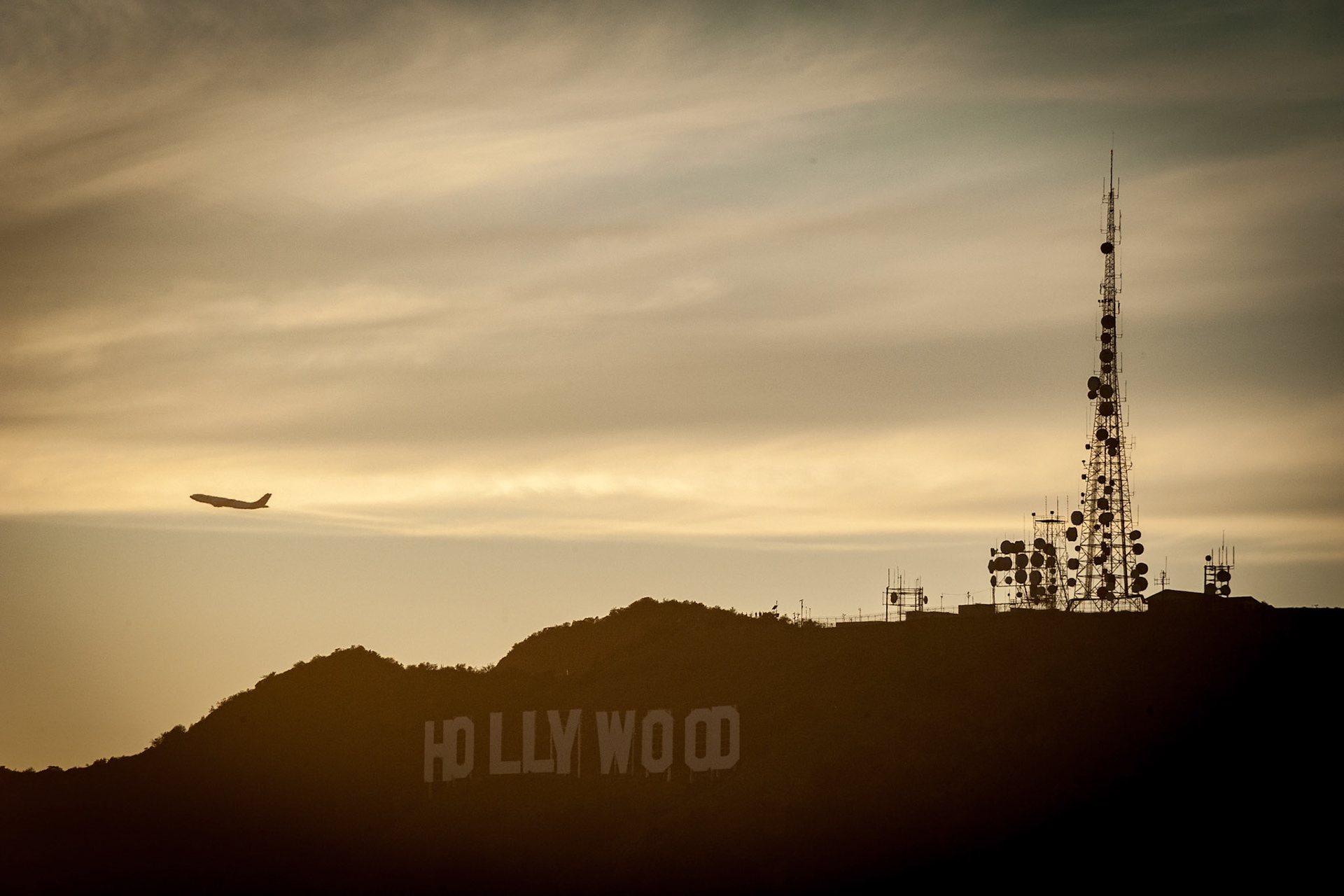 Hollywood sign looking from Griffith Observatory.