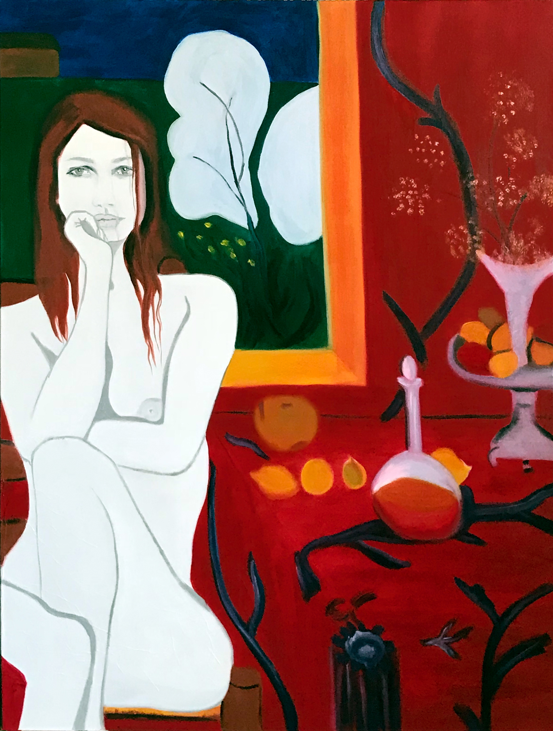 Dom Chez Matisse dans "la desserte rouge" - 130x97- Huile sur toile