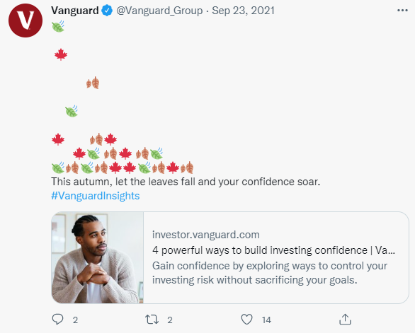 Fun use of emoji's on Twitter to make a "fall" post.