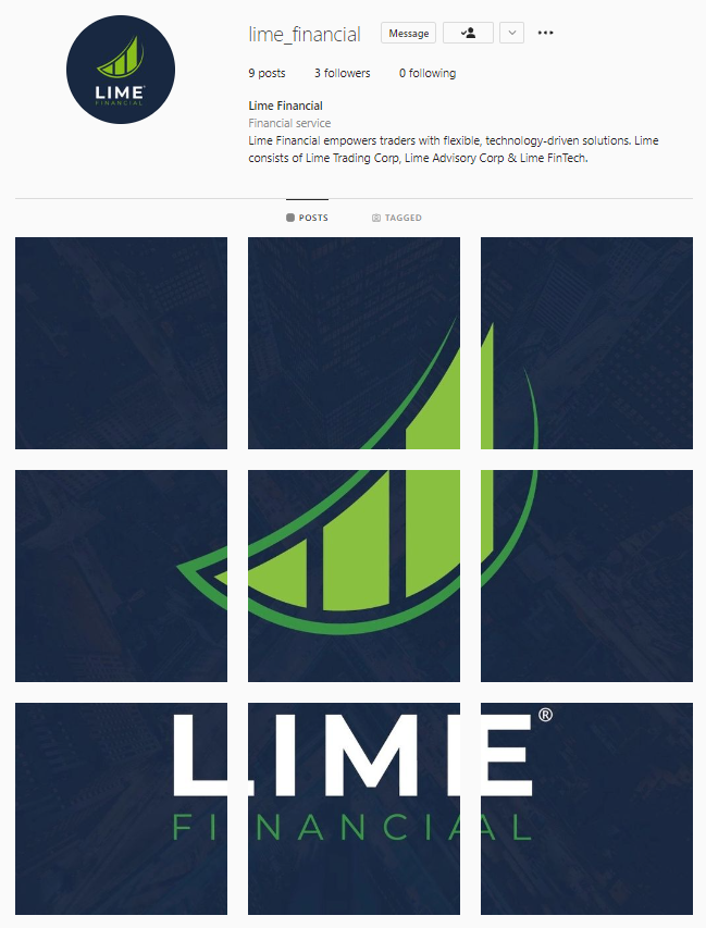 Set up and launched Lime Financial profile and landing page on Instagram