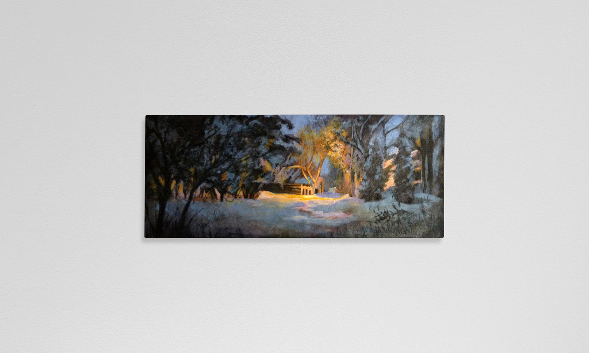 "Winter Nook" Acrylic on raw canvas