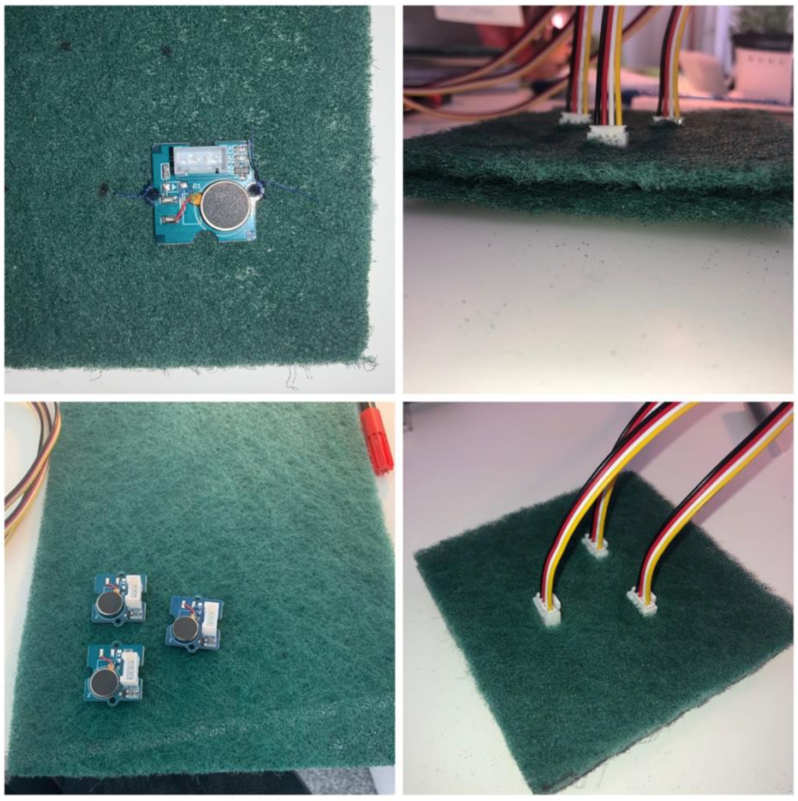 Sewing the motors to a rough material