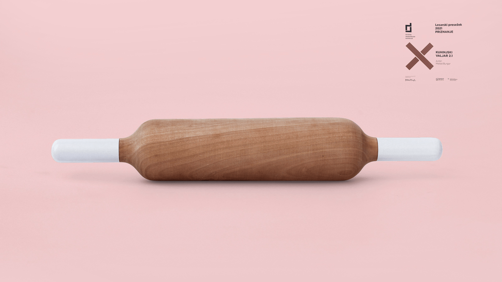 woodcraft, rolling pin with colorful handles, industrial design, Metod Burgar
