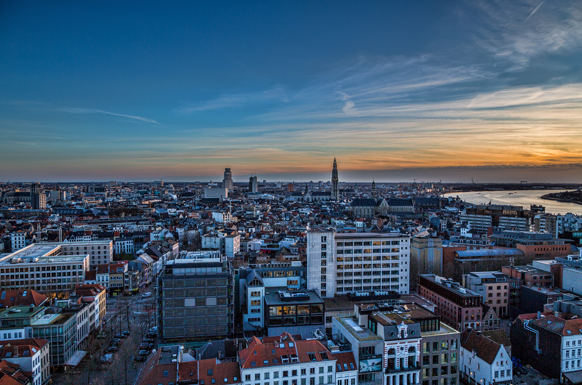Zicht op Antwerpen
