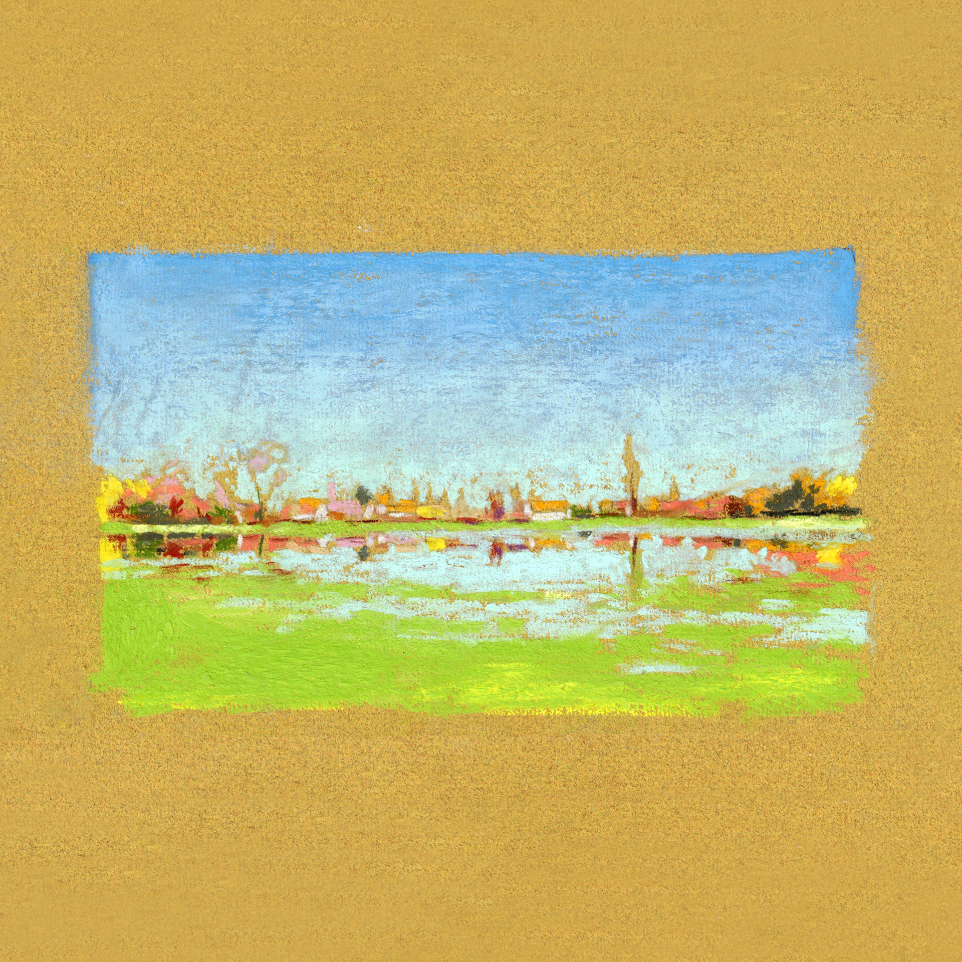 Pastel sur papier coloré