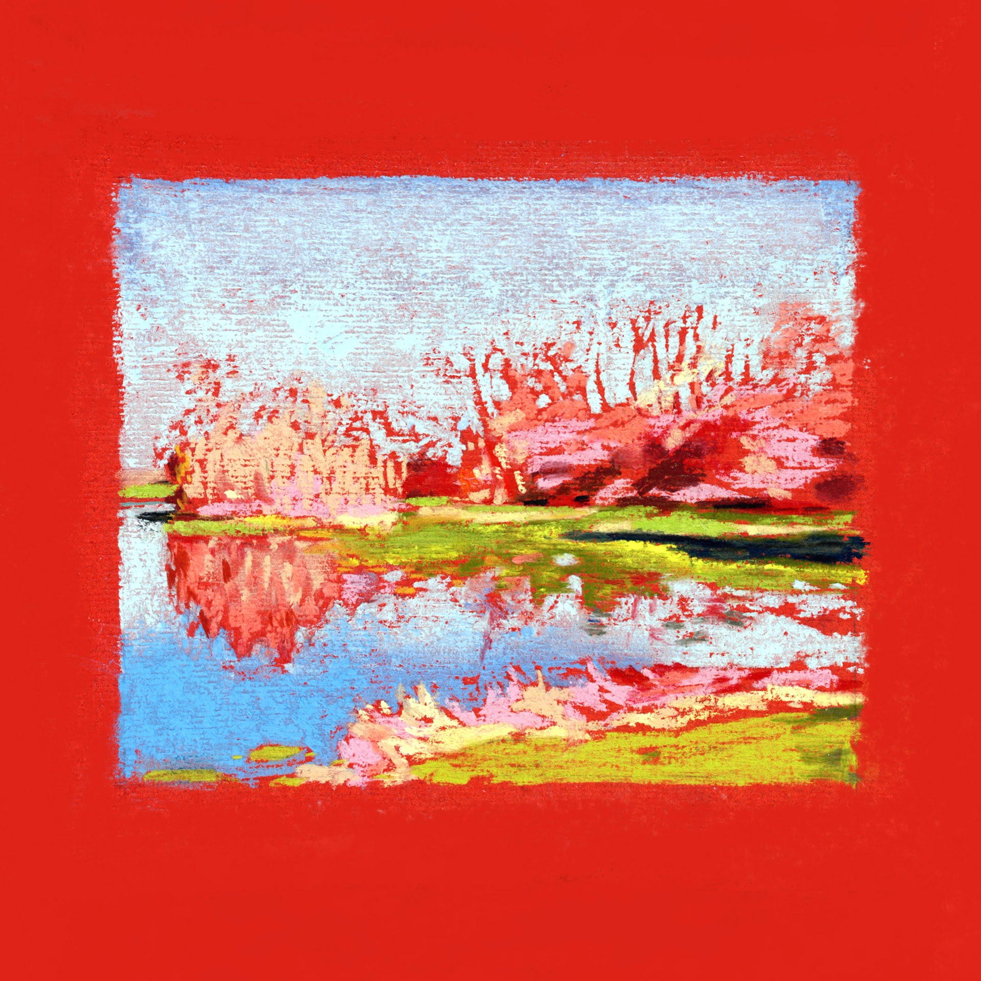 Pastel sur papier coloré