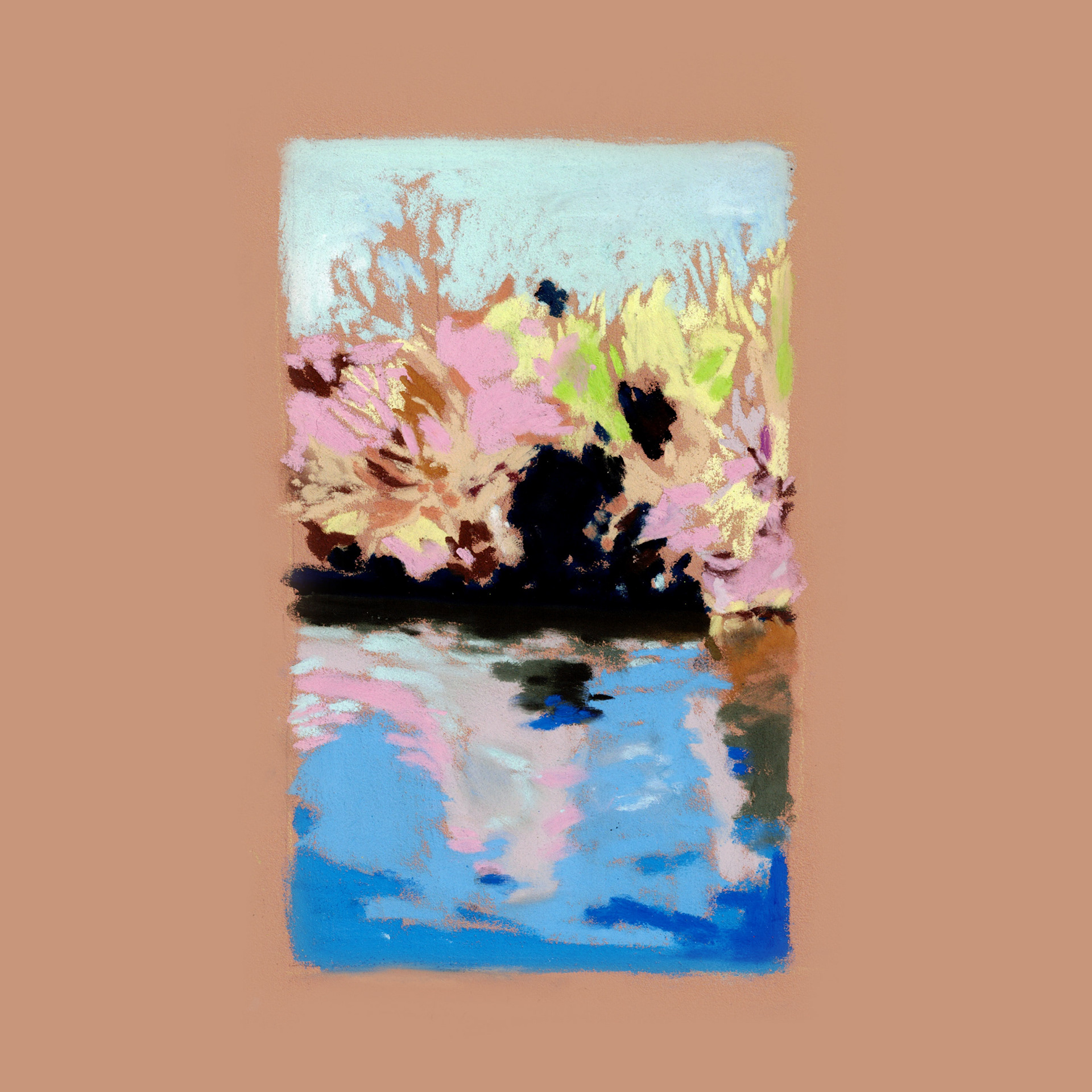 Pastel sur papier coloré