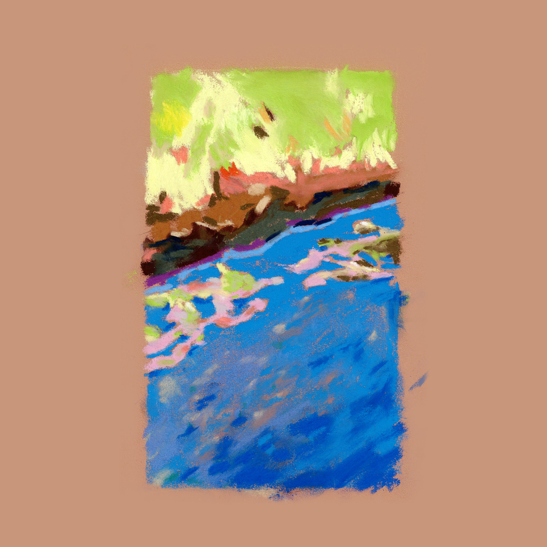 Pastel sur papier coloré