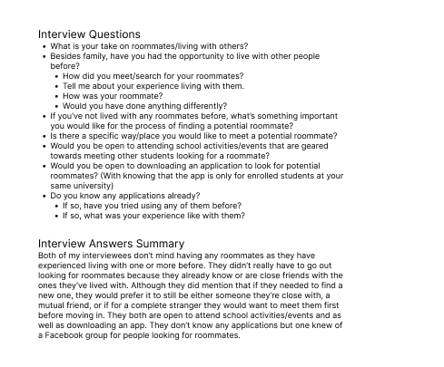 Interview Questions & Summary