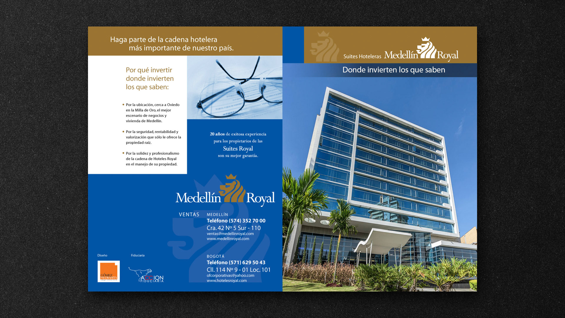 Medellin Royal, Brochure Portada/Contraportada