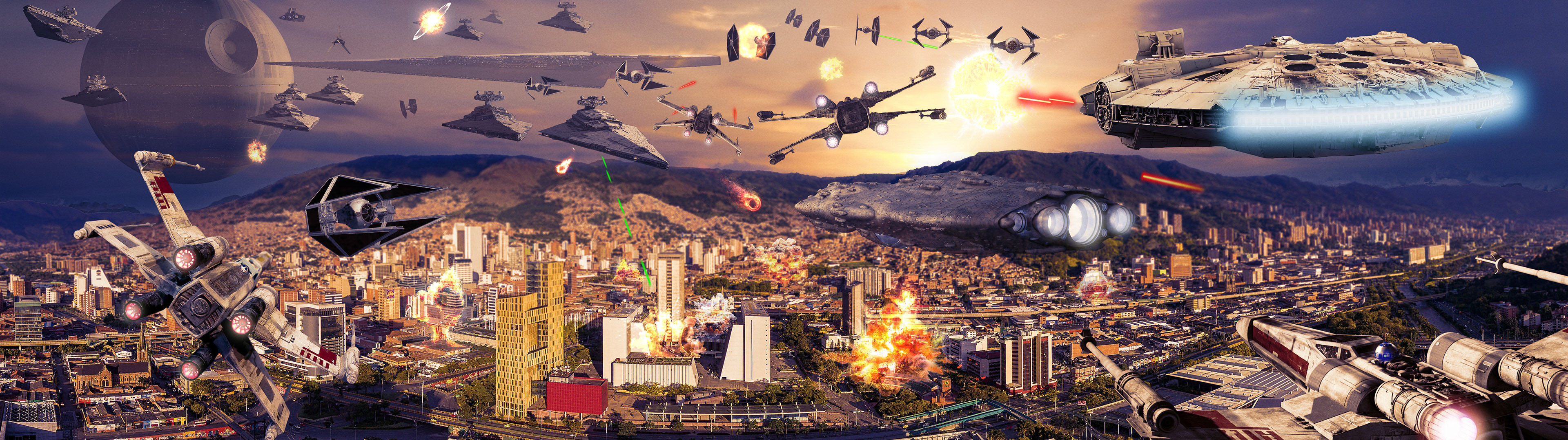 Composicion en Photoshop, Medellín vs EL Imperio Galáctico