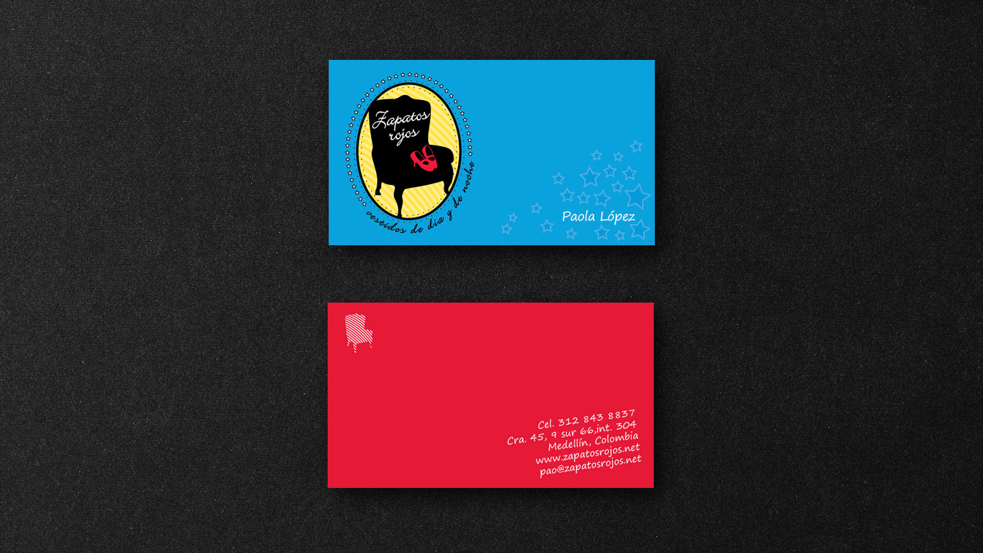 Zapatos Rojos, Tarjeta Personal
