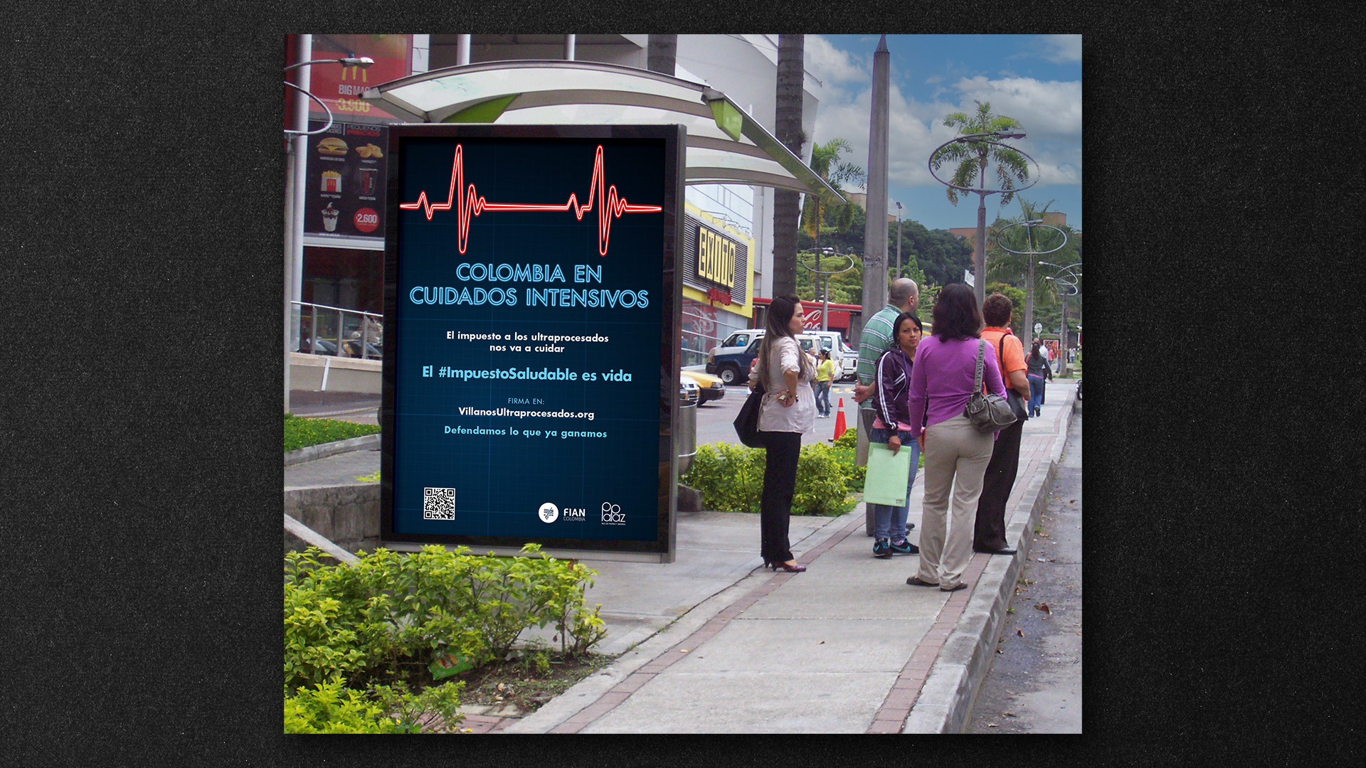 Campaña Impuesto Saludable, Paradero De Bus