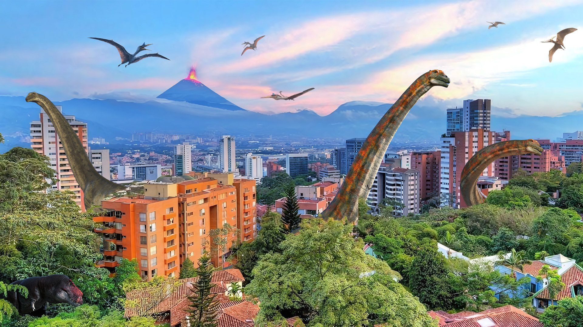 El Pblado Jurásico (composición digial)