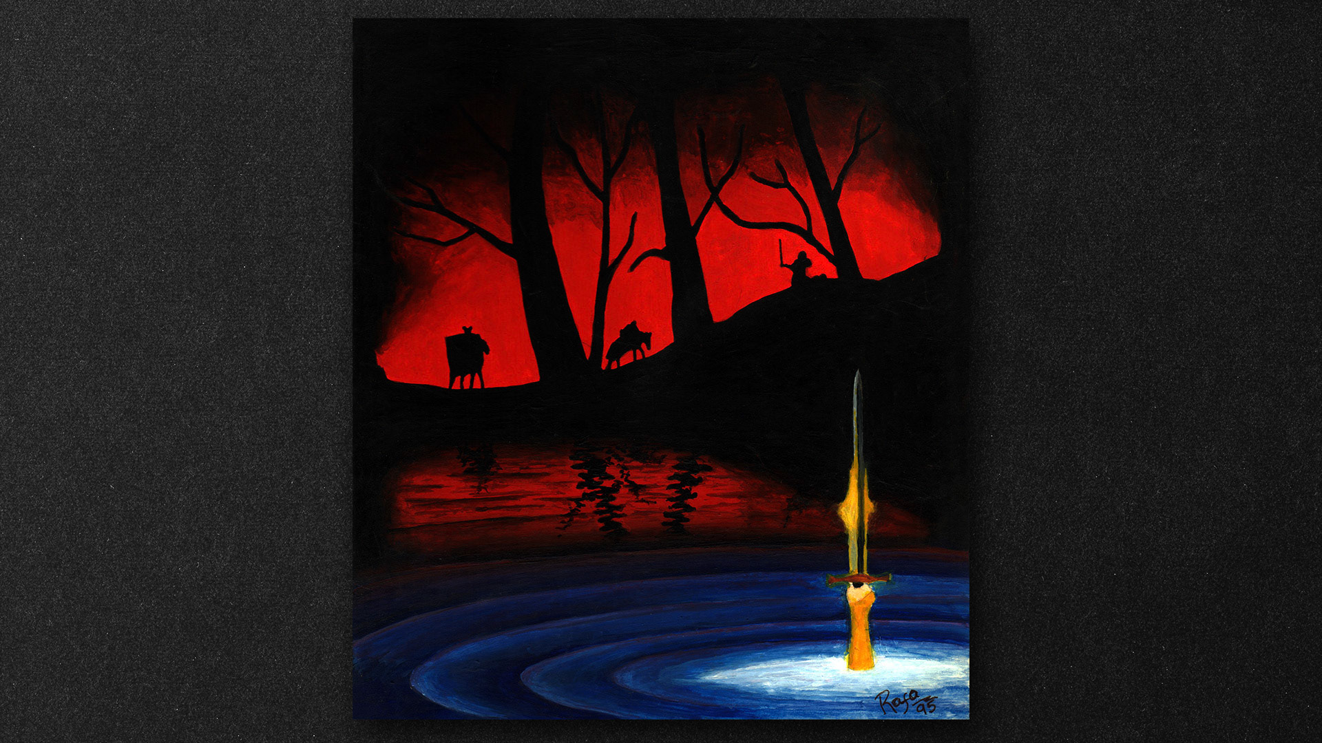 The Lady of the Lake, ilustacion en acrilico