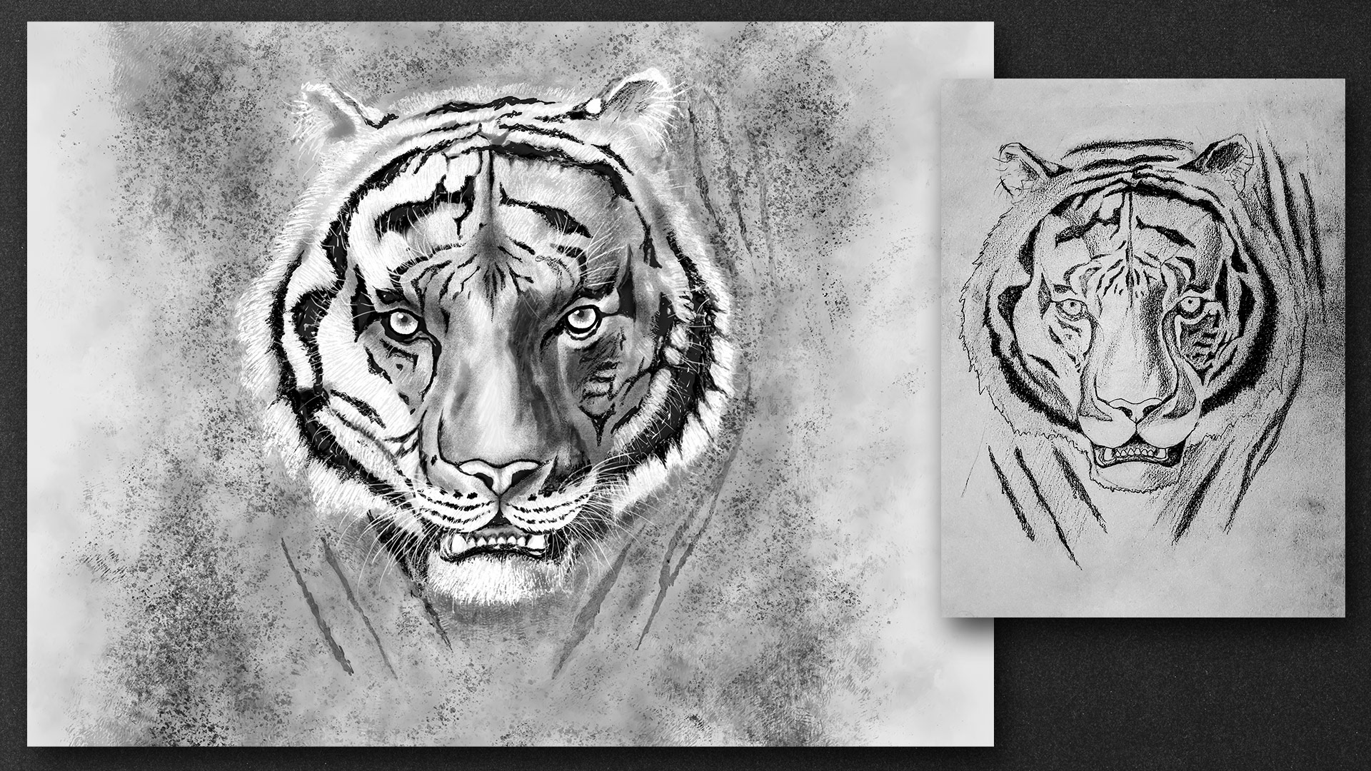 Tigre (dibujo a lápiz/digital)