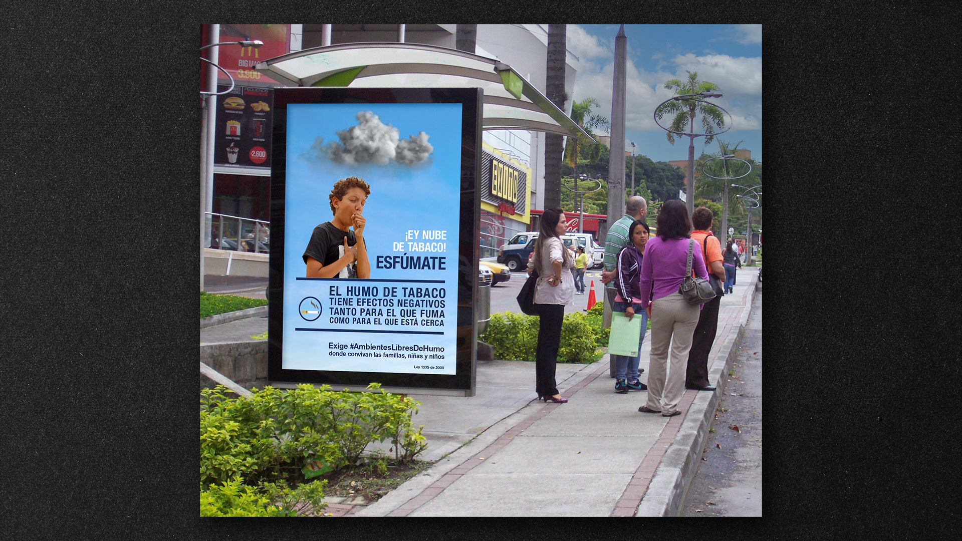 Campaña Ambientes Libres De Humo, Paradero De Bus
