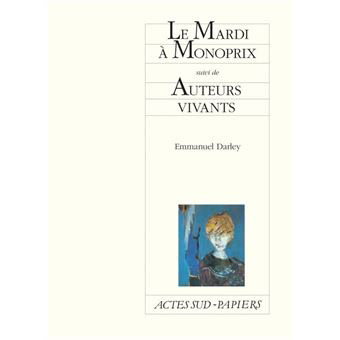 Le Mardi à Monoprix : Depuis quelque temps, chaque mardi, Marie-Pierre vient s’occuper de son père. Elle passe la journée avec lui. Elle lui fait son ménage, son repassage. Ils causent un peu, de tout, de rien. Elle est belle, Marie-Pierre. On ne voit qu’elle. Tous les yeux sont tournés vers elle quand elle fait les courses avec son père, le mardi matin. Avant, il y a de ça du temps, Marie-Pierre, son nom c’était Jean-Pierre. Auteurs vivants : Une répétition du Cid est interrompue par un “auteur vivant”, qui prend en otage deux acteurs et leur metteur en scène pour leur imposer son texte, un texte, oui, contemporain.