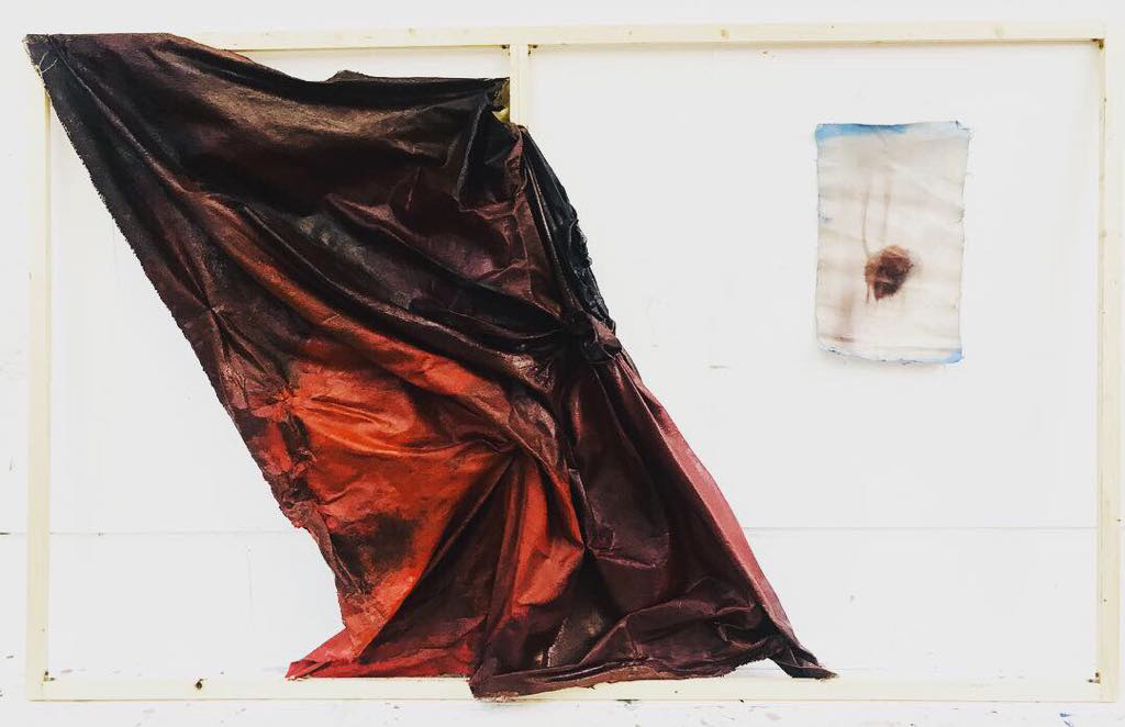 "Crumpled" composition oil on canvas 