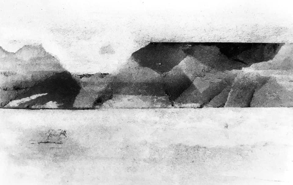 Notes from Bardenas Reales , charcoal on paper