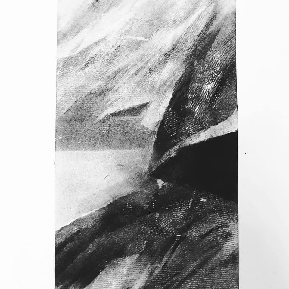 Notes from Zumaia, charcoal on paper