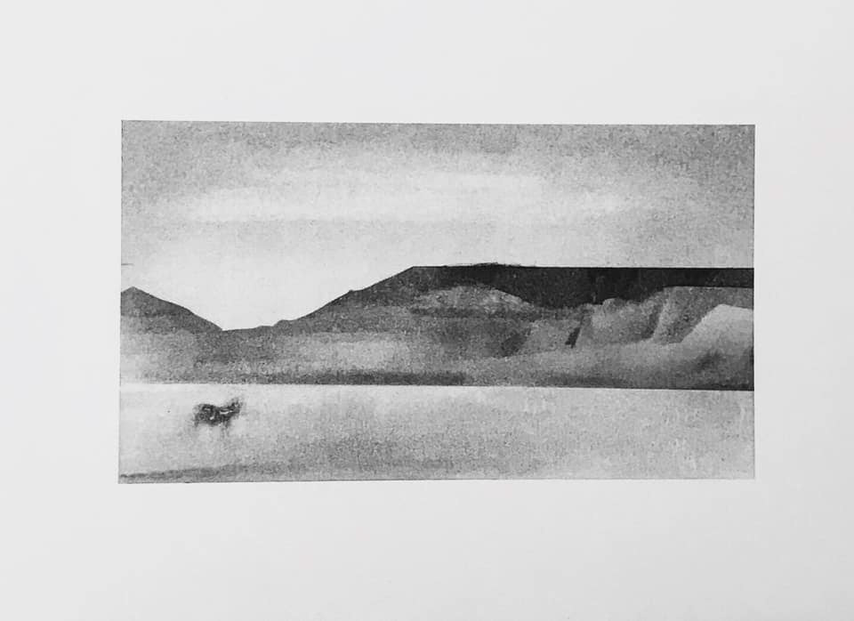 Notes from Bardenas Reales , charcoal on paper