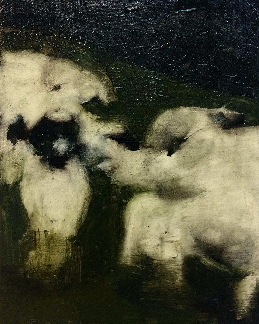 "Sheeps in Hateg" oil on canvas 20x38