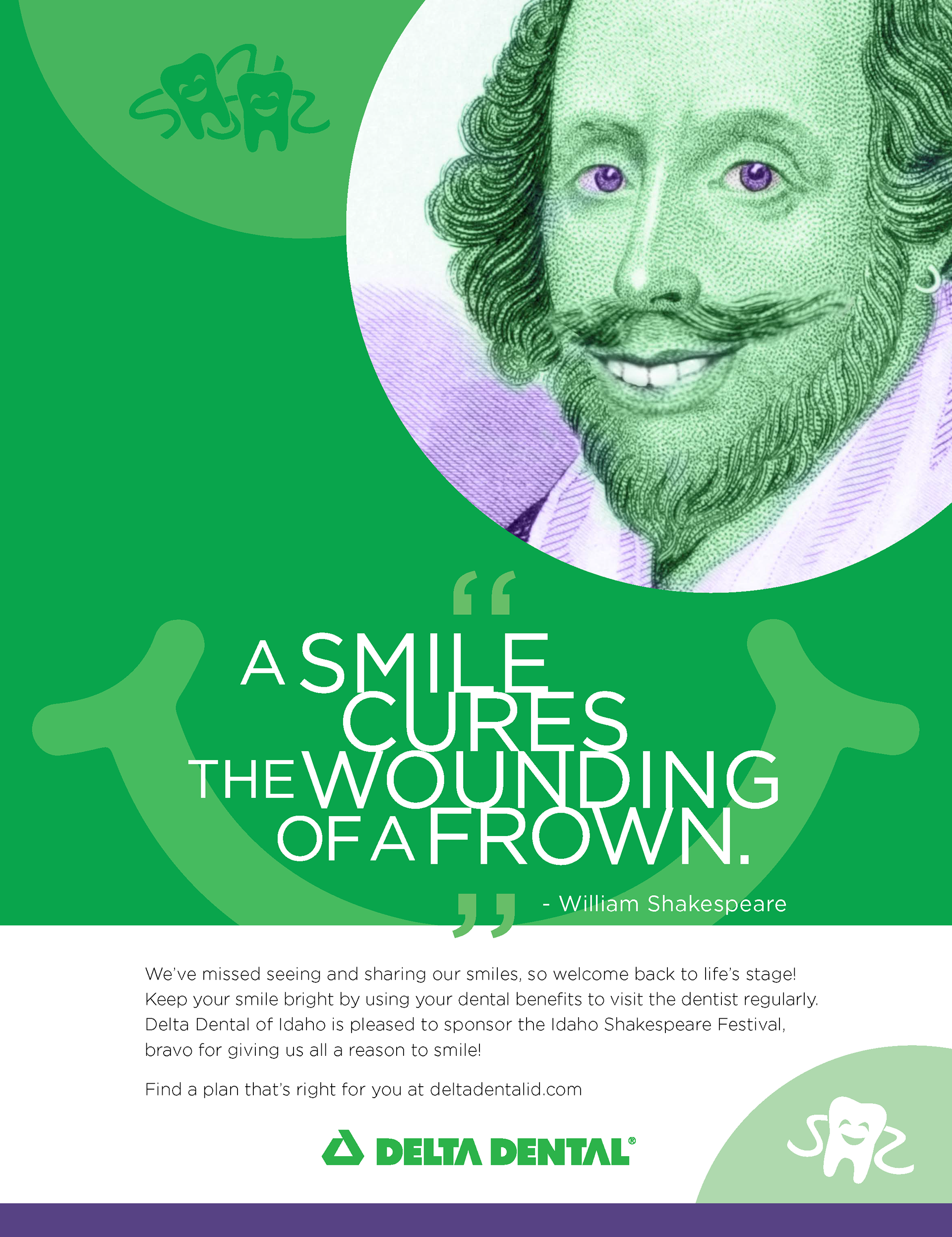 Full page ad for insertion in the 2022 Idaho Shakespeare Festival Program.