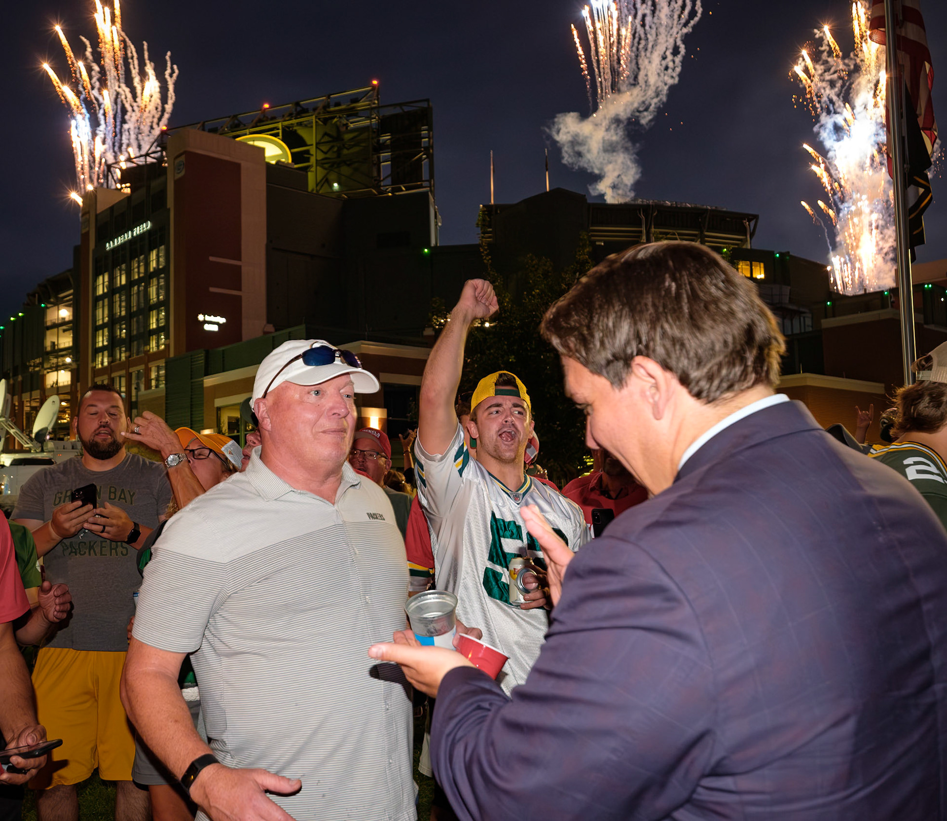 Florida Governor Ron DeSantis at Lambeau Field