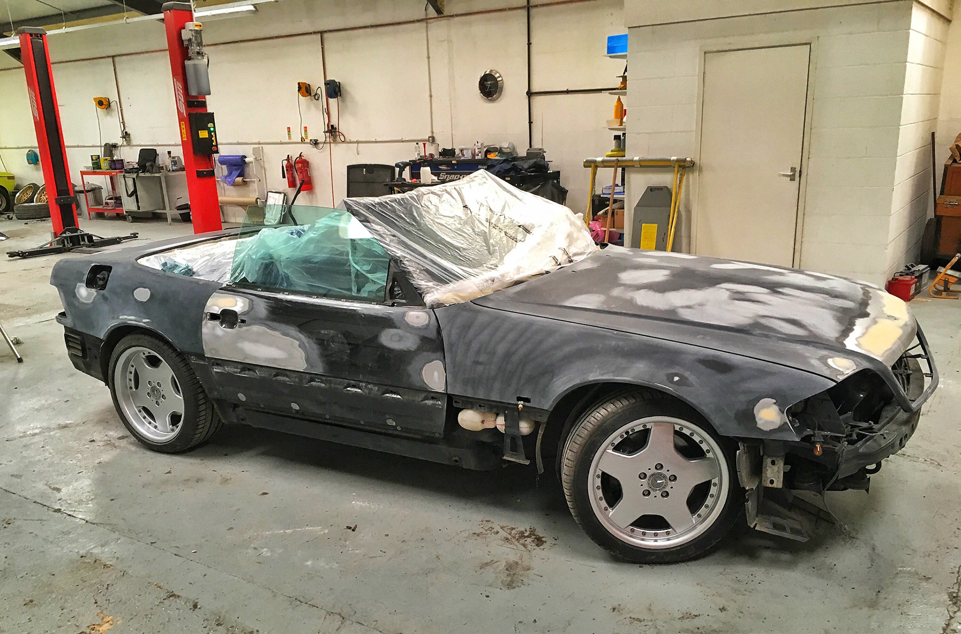 Apr 1st - Merc respray prep well under way