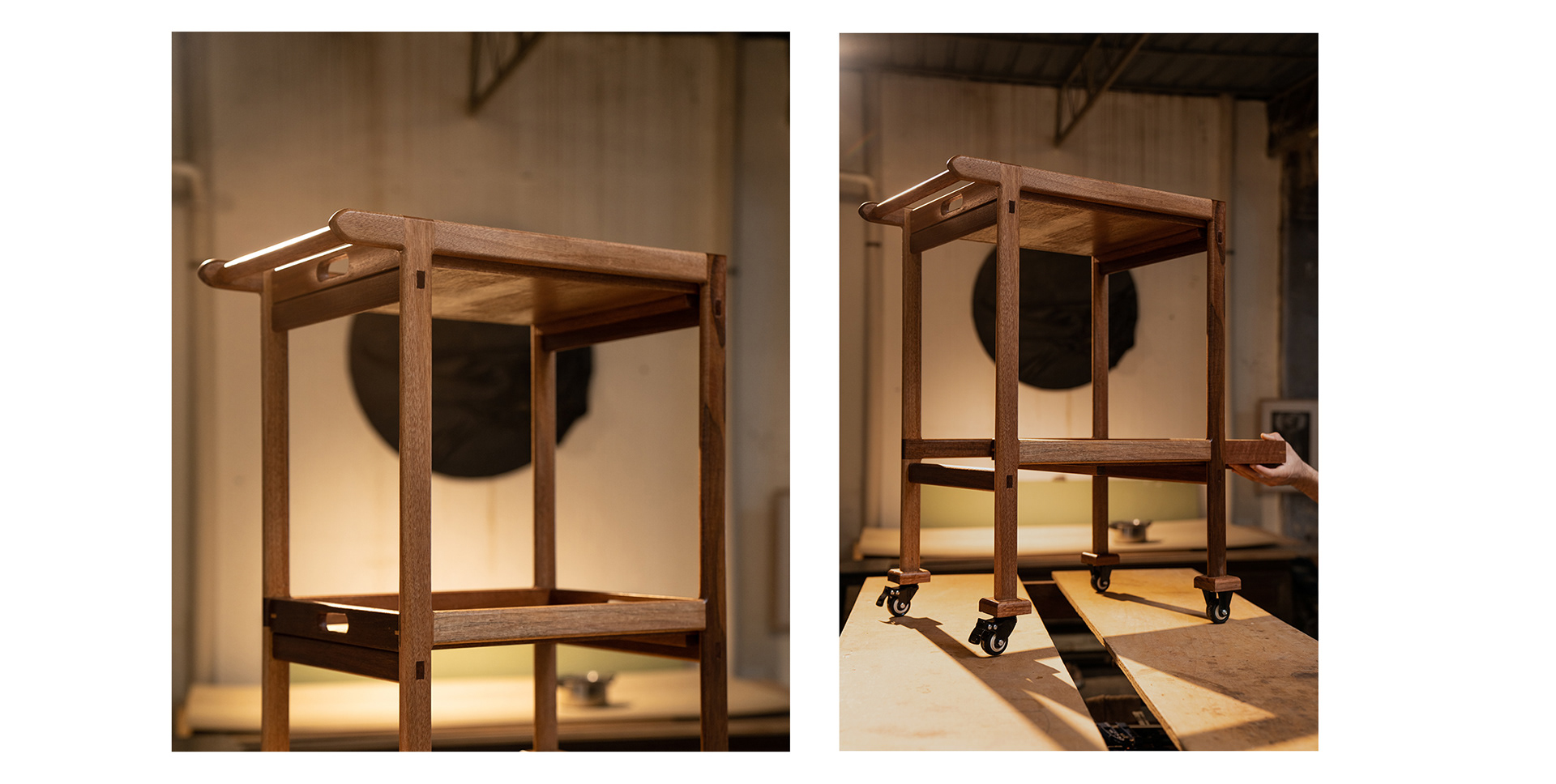custom wooden handcrafted trolley furniture malaysia
