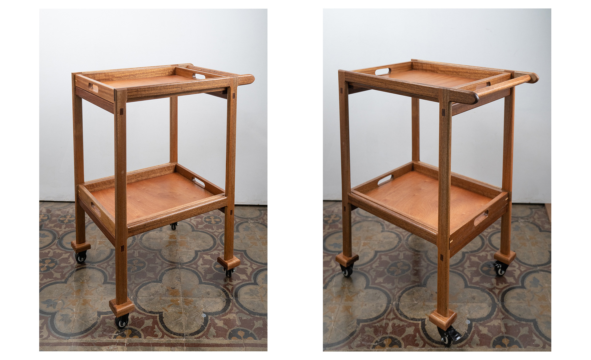 custom wooden handcrafted trolley furniture malaysia