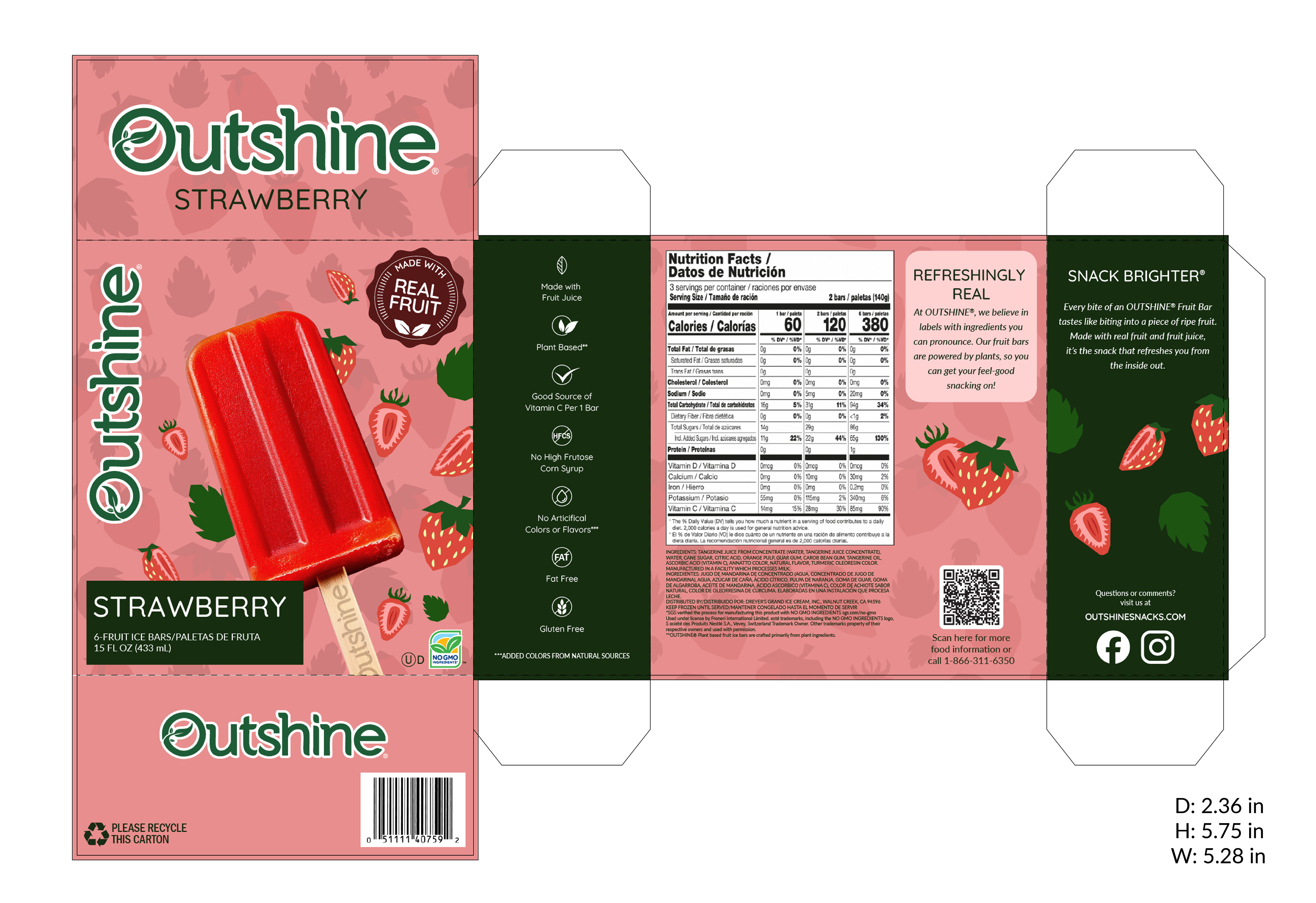 Outshine Dieline Packaging