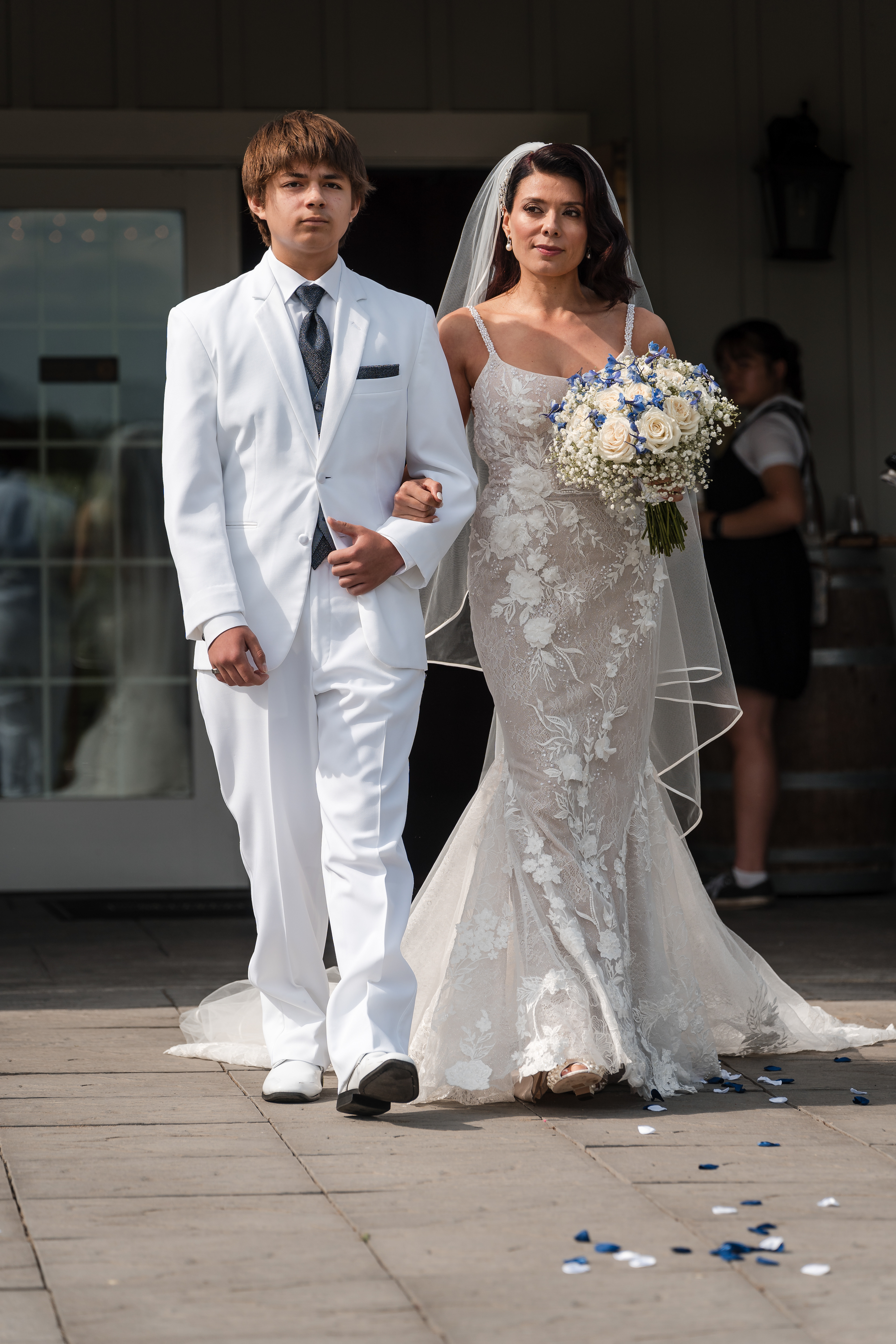 Bride walking down aisle