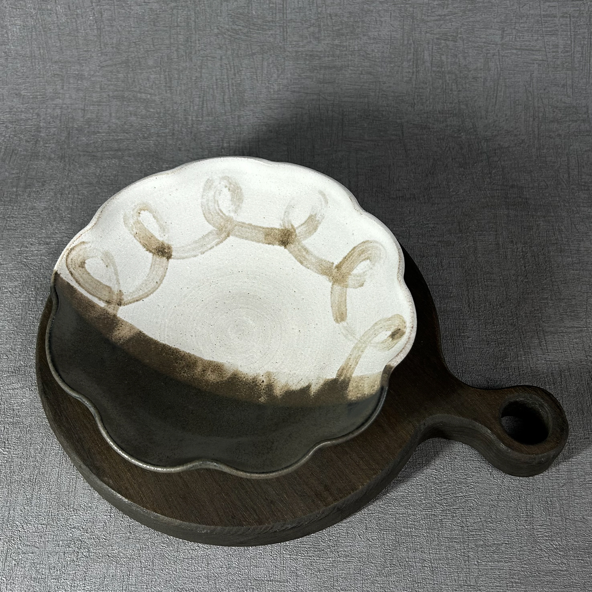 black and white dish