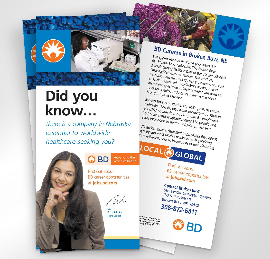 Career informational rack card