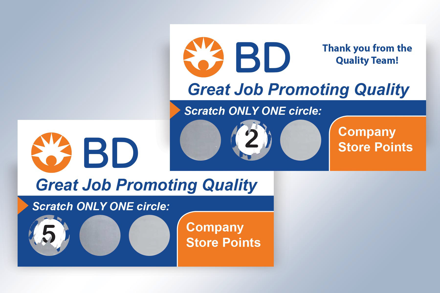 Employee incentive scratch card