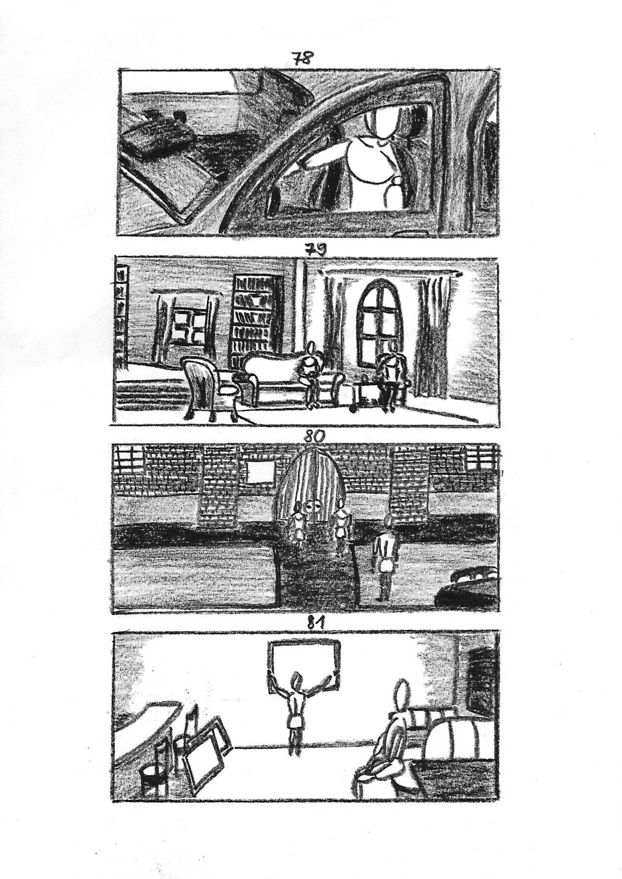 Fast Sketches of some of the key images / master shots