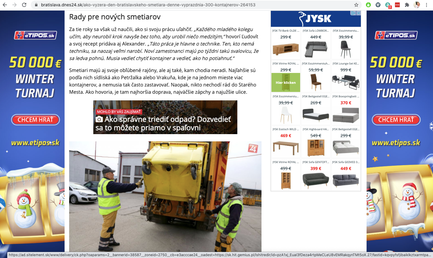 OLO BRATISLAVA, SLOVAKIA PR campaign "What a Day in the Life of a Garbage Collector Looks Like" with Europa 2 radio and the Minister of Transport, Construction, and Regional Development of the Slovak Republic